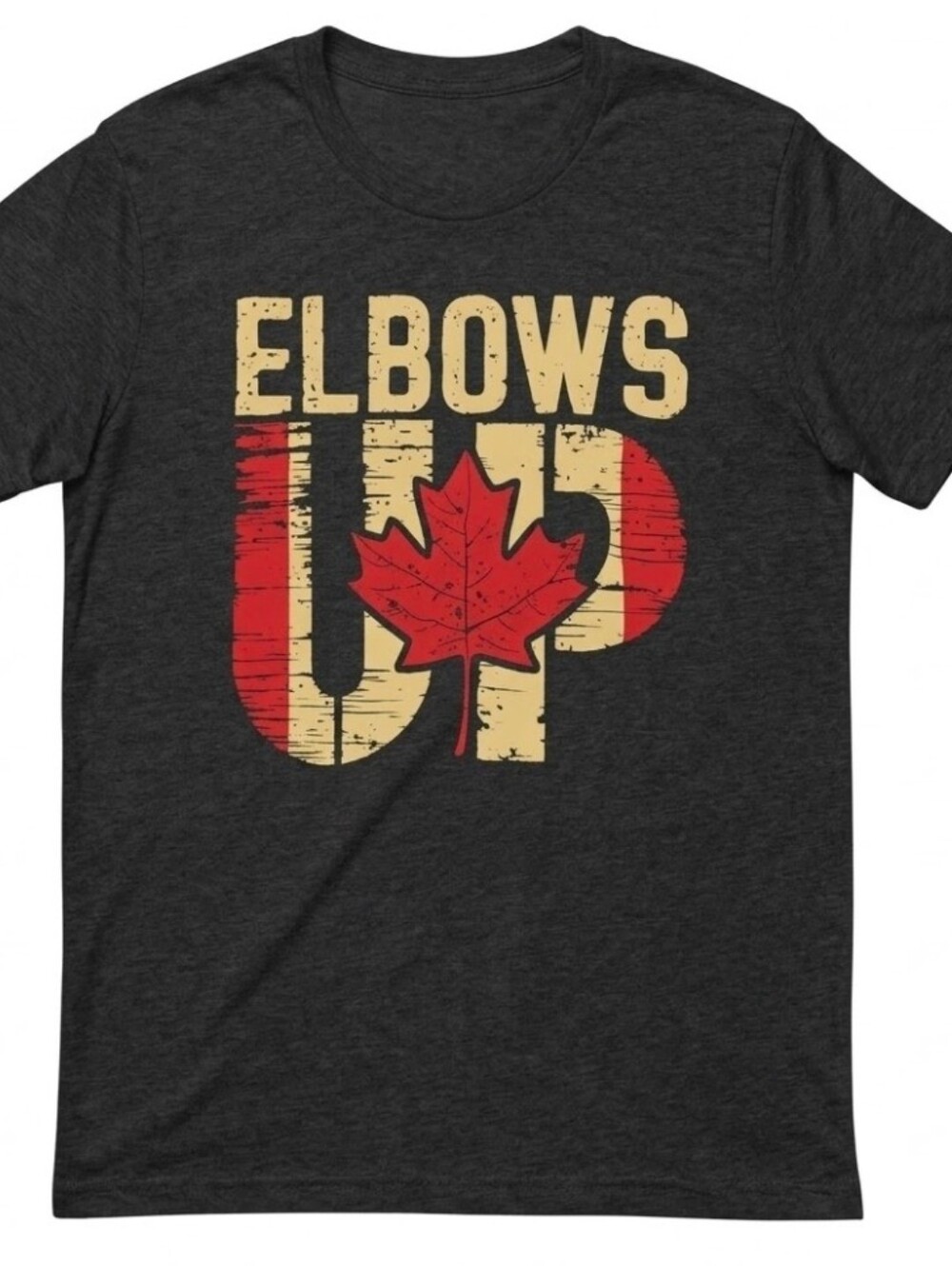 The Rise of Canada’s “Elbows Up” Spirit Grey Women's Tee M, NEW